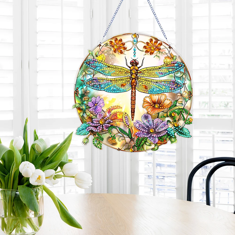 Double Sided Special Shaped Animal Diamond Painting Hanging Ornaments Kit Rhinestone Diamond Art Window Pendants for Beginner