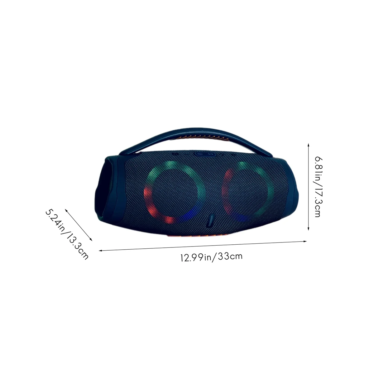 휴대용 블루투스 스피커 서브우퍼 사운드 박스, 방수 RGB 조명 기능, 사무실 야외 홈 플레이어, 파란색
