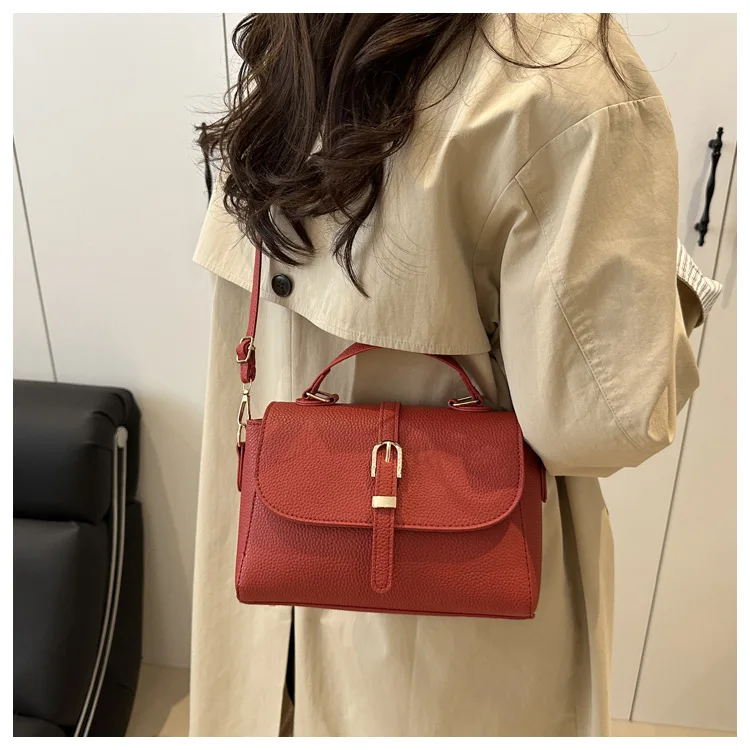 Grenzüberschreitende Handtasche für Damen, 2025, Retro-Litschi-Stil, Umhängetasche im europäischen und n-Stil – Detail 4