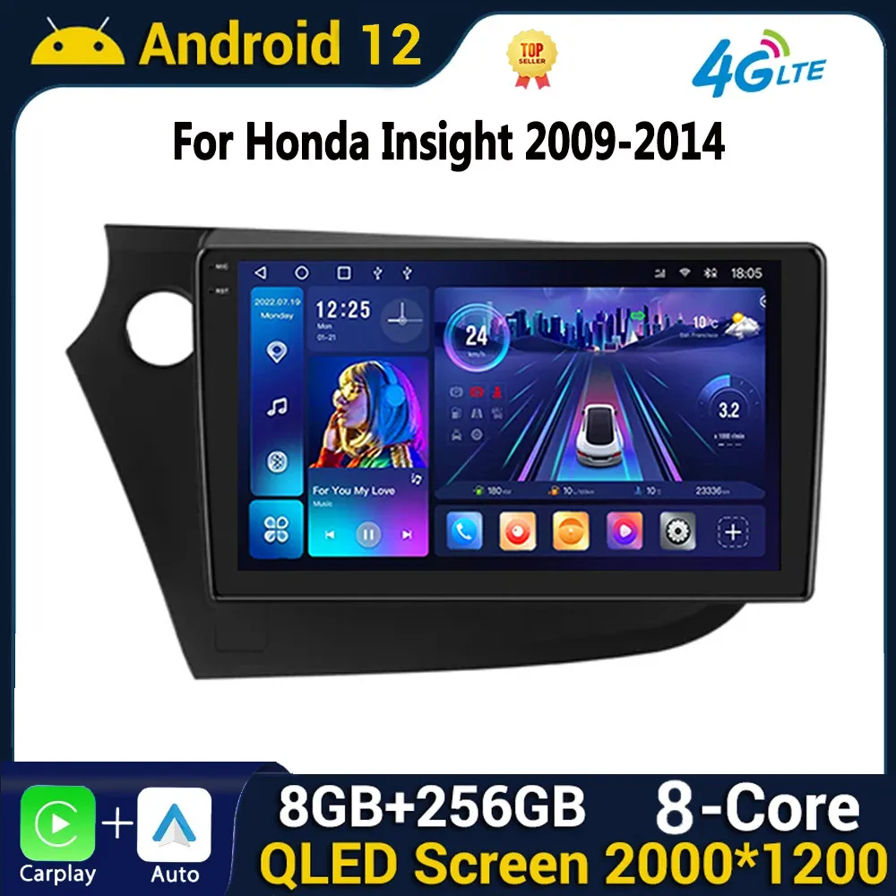 

Car Multimedia for Honda Insight 2 LHD RHD 2009 - 2014 GPS Navigation Video Player Android Auto Radio WIFI BT IPS No 2din DVD