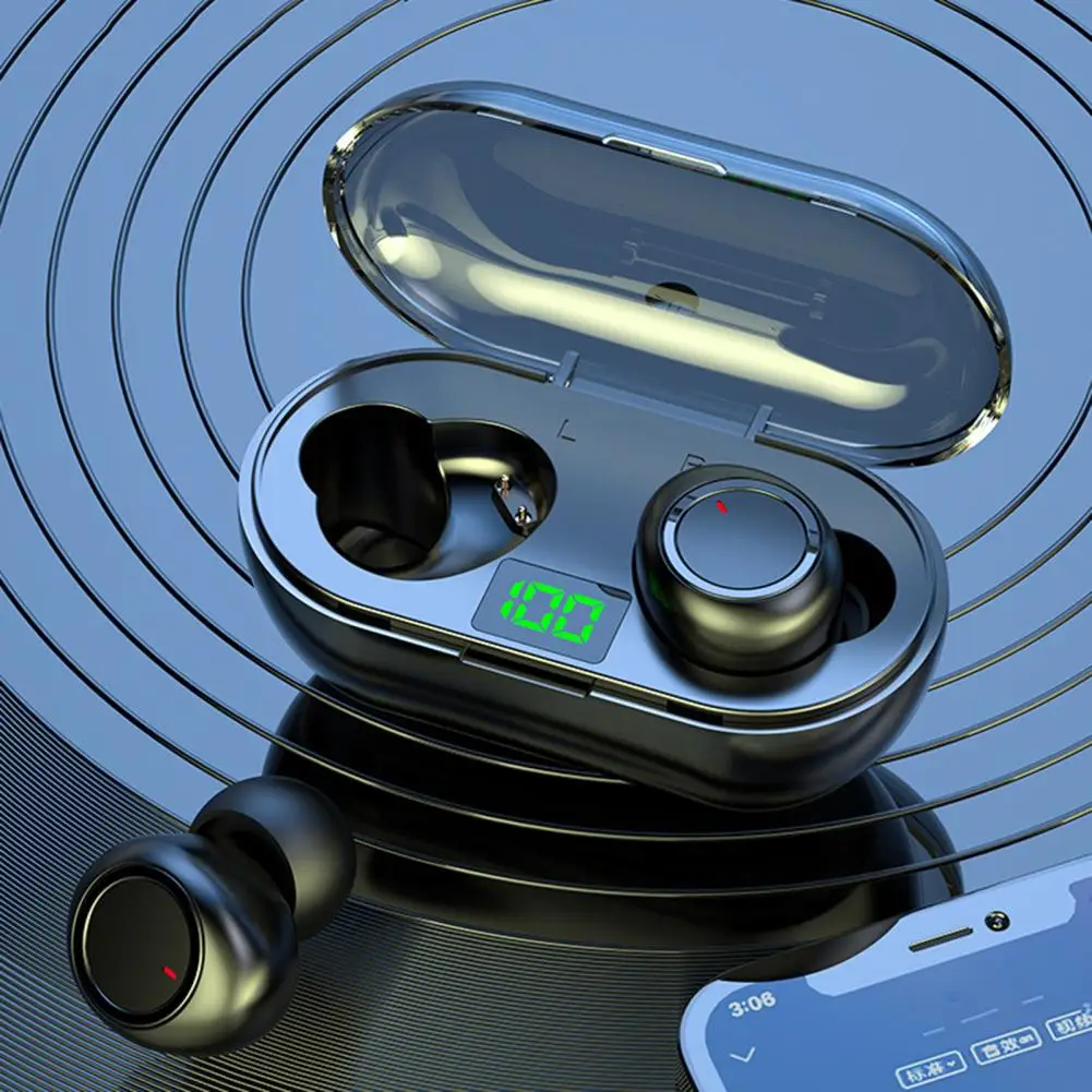 

Y60 Wireless Earphones Noise Reduction Stereo Surround LED Power Display HiFi In-ear Bluetooth-compatible Earbuds Fitness Supply