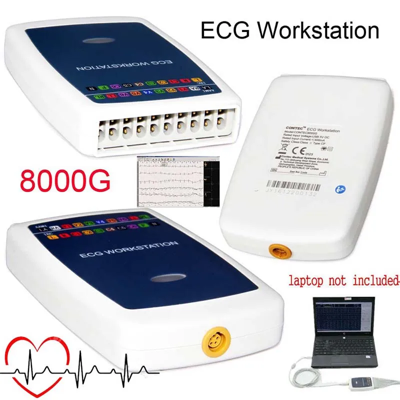 Contec 8000G Multi-function PC ECG/EKG Workstation System 12 Lead Resting Blood Pressure Monitor