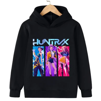 KPop Demon Hunter Rumi Derpy Cartoon Girls Boy Hooded Sweatshirt Warm Children's Wave Fashion Casual Tops Casual Girls Clothing 1