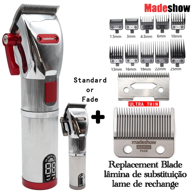 

Madeshow M5 M5F Hair Clipper with Ultra Thin Replacement Blade Hair Trimmer for Men Professional Barber Hair Cutting Machine