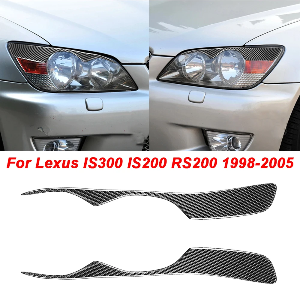 

For Lexus IS300 IS200 RS200 1998-2005 ALTezza Carbon Headlight Eyebrows Eye Lids Headlamp Cover Refit Sticker Car Accessories