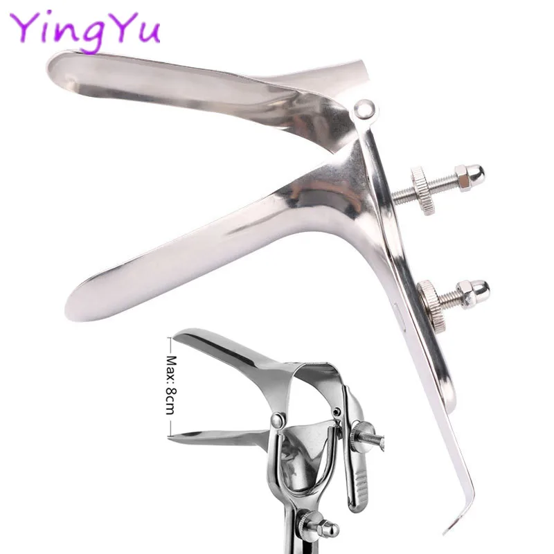 Anal Plug Dilator Vaginal Expander Adult Sex Game Vaginal Anal Dilator Women Pussy Speculum Stainless Steel Anal Plug Enema Sex Toys Vaginal Expander SM Products