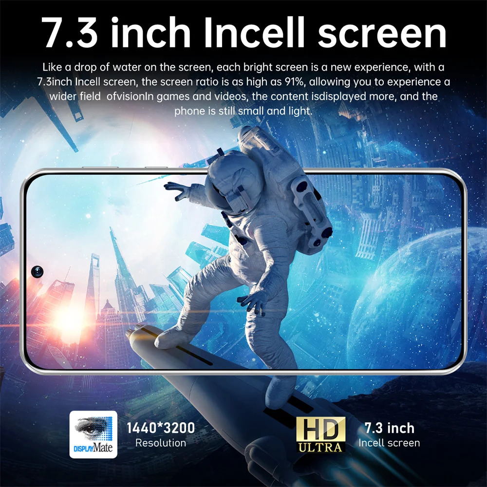 GT10 프로 스마트폰, 듀얼 심, 5G HD, 얼굴 인식, 안드로이드 휴대폰, 16GB + 1TB, 2024 신제품