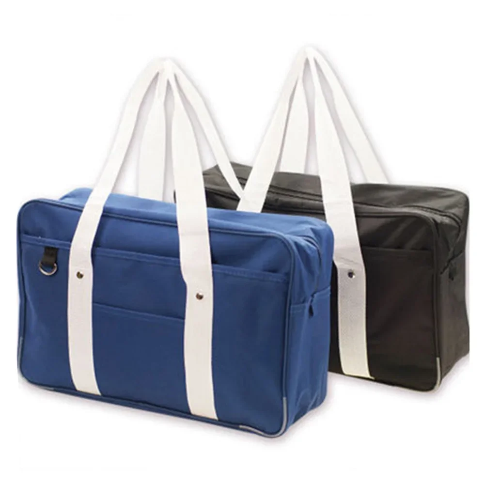 Large Capacity School Bag Solid Color Japanese Bag Teen Girls JK Uniform Handbag Zipper Closure Square Everyday Shoulder