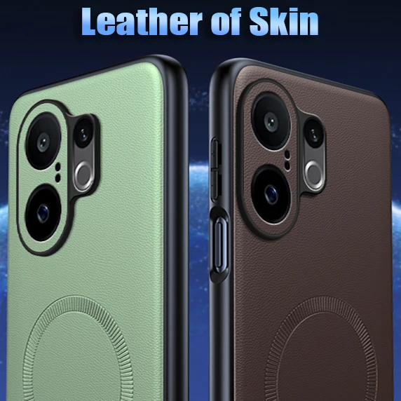 Luxurious Leather Armor Magnetic Phone Case - Premium Protection Cover