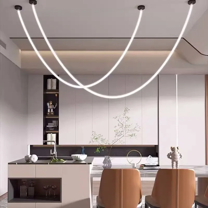 Minimalist Hose Chandelier Lamps Silicone Light 360 Degree Lighting Living Room LED Hanging Lamp for Dining Room Kitchen Lustre led chandelier ceiling chandelier