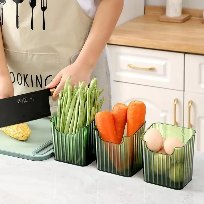 5/1PCS Refrigerator Food Storage Container Fresh Keep Organizer Plastic Crisper Box for Home Kitchen Fruits Vegetables Spices 5