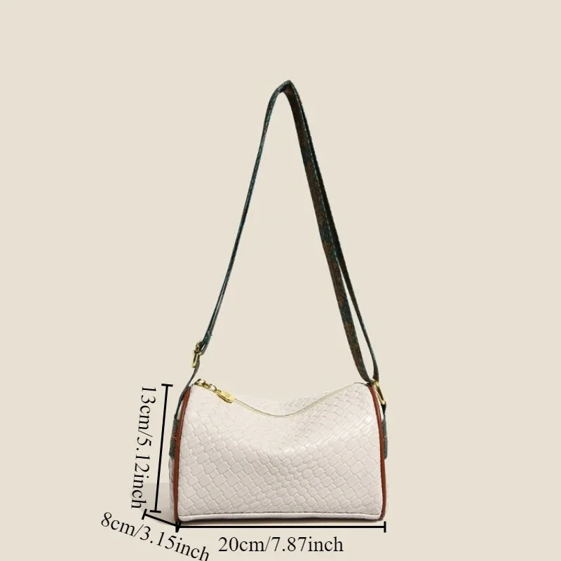 Stylish Weaving Pattern PU Single Shoulder Bag, Elegant Fashion Boston Bags for Women Crossbody Bag,Classic Purses and Handbags