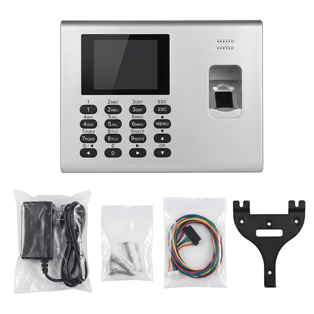 ZK K40 지문인식 출퇴근 기록기 TCP/IP & USB RFID 카드 직원 시간 기록 시스템 내장 배터리 ADMS