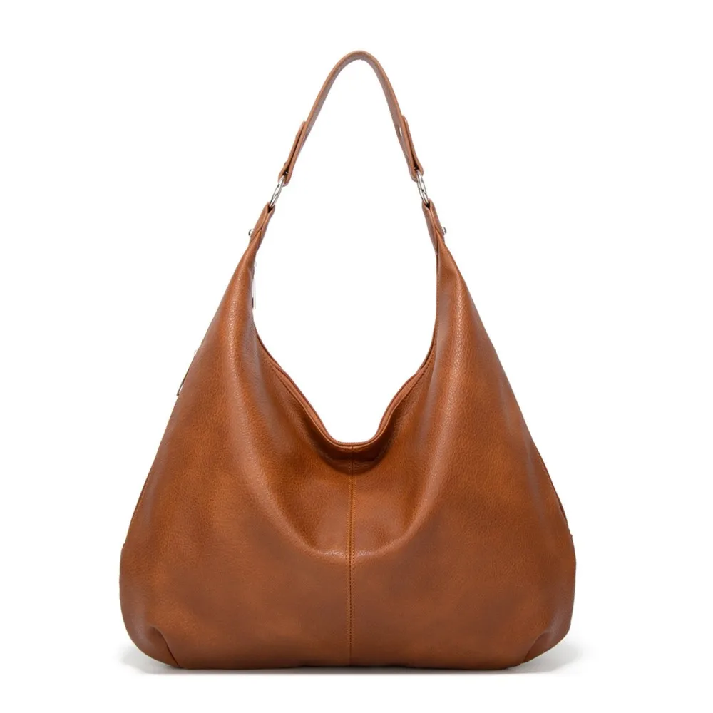 

Vintage Female Shoulder Bags Handbag Patchwork PU Leather Solid Women Underarm Bag Hobo Ladies Handbag Big Casual Tote Bags