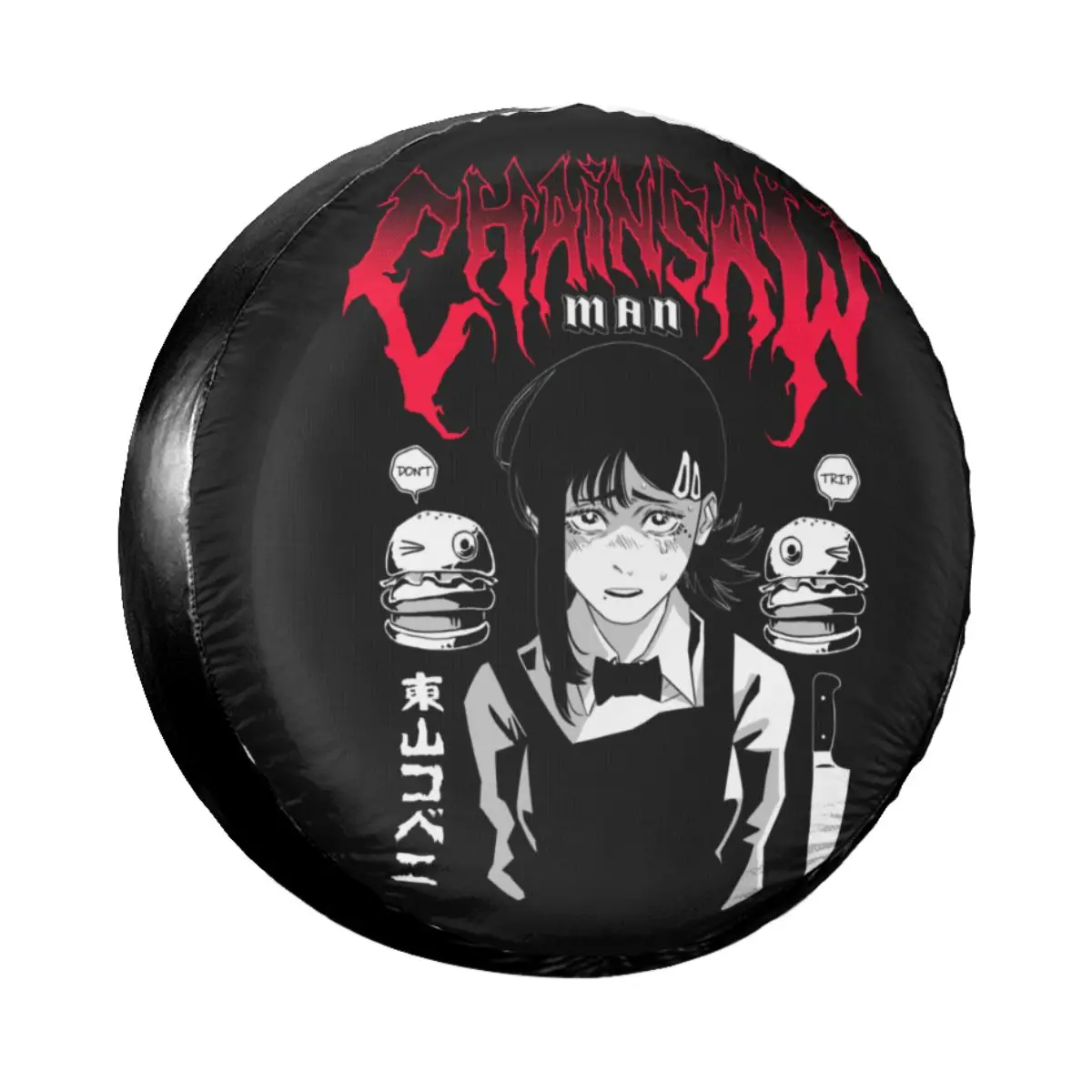 Chainsaw Man Spare Tire Cover Case Bag Pouch for Jeep Mitsubishi Anime Manga Aki Hayakawa Car Wheel Protectors Accessories Tire Cover Car Covers