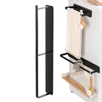 Clothes Hanger Holder Punch-Free Wall-Mounted Hanger Organizers and Storage Magnetic Absorption Wardrobe Balcony Clothes Hanger 2