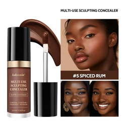 Enduring Matte Concealer Foundation - Multi - Use Oil - Free Cream for Flawless Coverage and Highlighting (5SPICED RUM)
