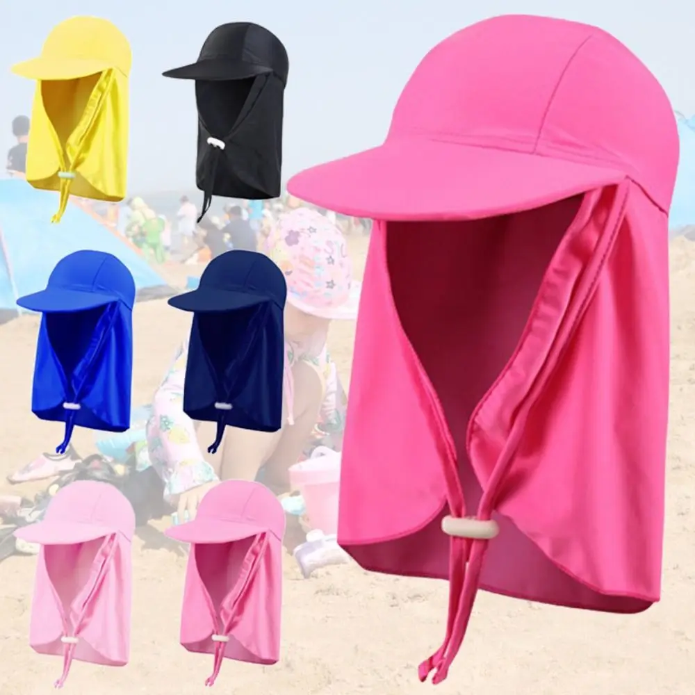 Multicolor Kids Anti-UV Sunscreen Hat Gift Breathable Outdoor Child Beach Cap Nylon Swimming Large Brimmed Hat Summer 5