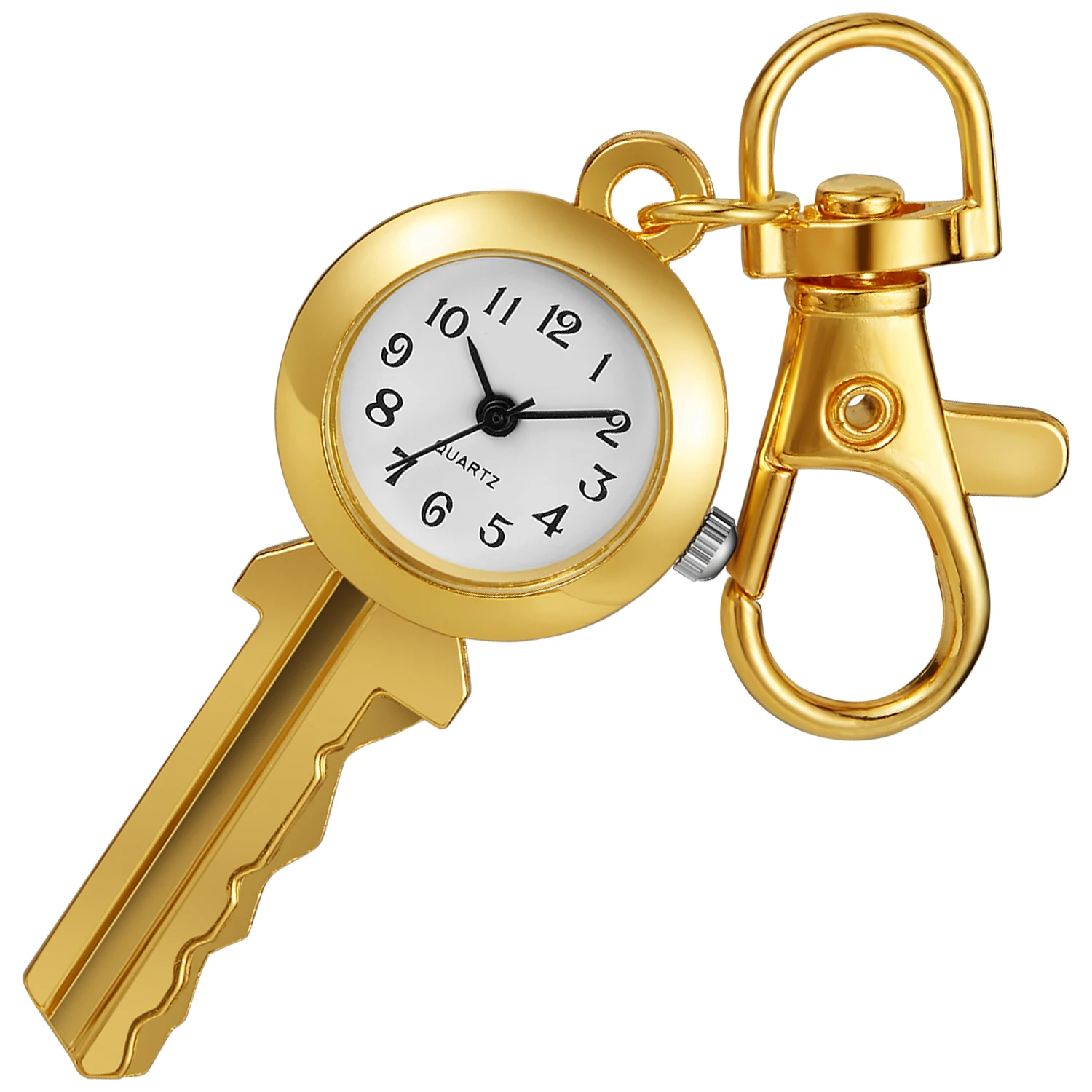 Карманные часы с золотым дизайном в виде ключа, винтажные изысканные мужские и женские детские кварцевые часы с брелком