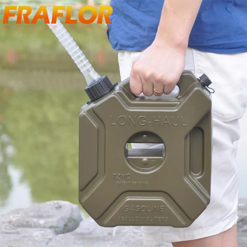 5L Green Fuel Tank Jerry Can Gas Plastic Petrol Car Gokart Spare Container Gasoline Petrol Tanks Canister ATV UTV Motorcycle