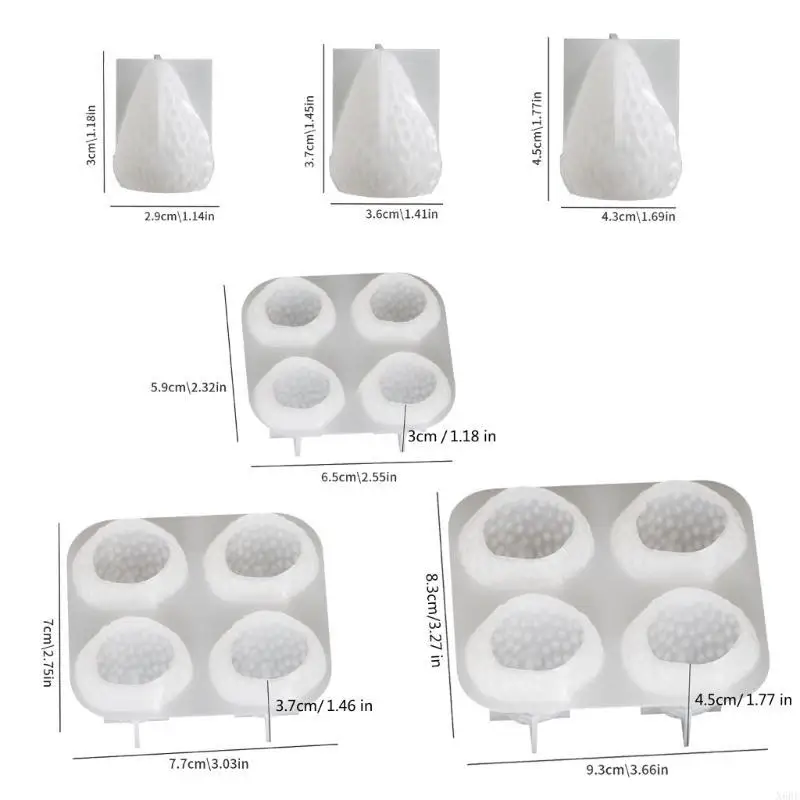 3D Strawberry Aromatherapy Candle Silicone Mold DIY Handmade Romantic Scented for Valentine's Day Party Home Decor Birthday Gift
