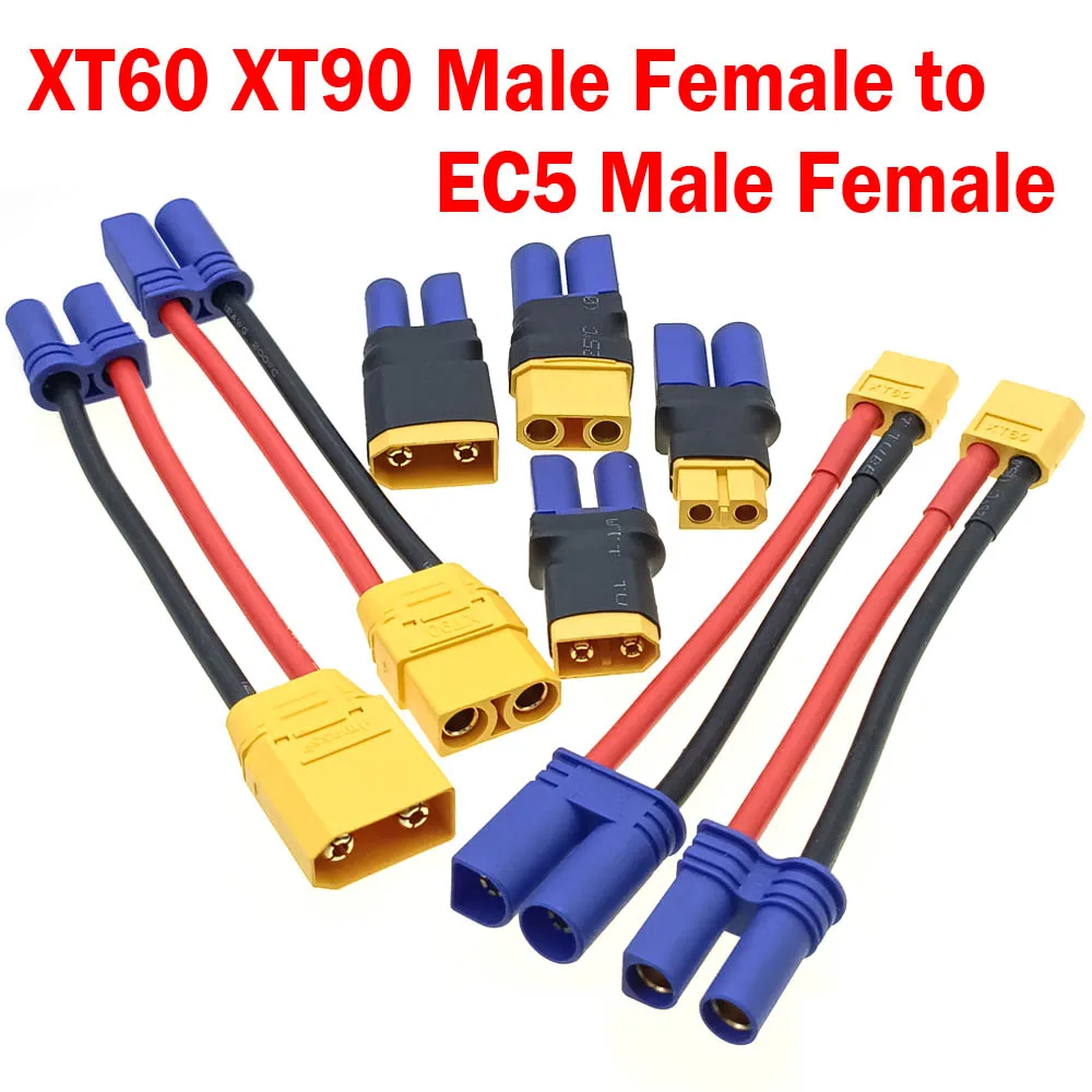 RC카 EC5 커넥터 모델 자동차 충전기 어댑터 케이블 배터리 변환 헤드 EC5 암수 XT60 XT90 암수 헤드