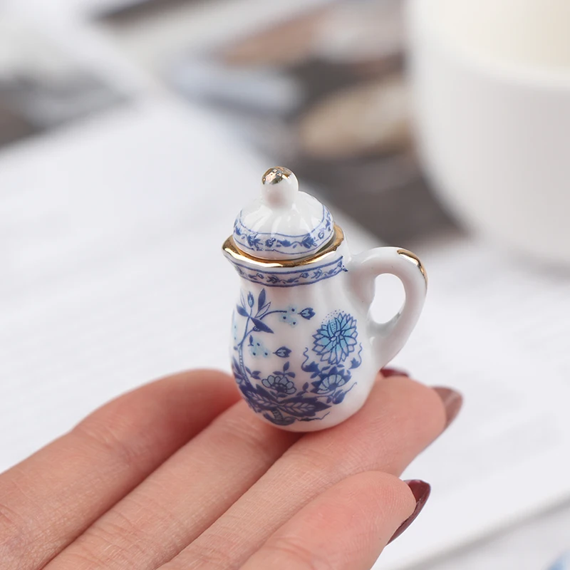 15 Stück antike Miniatur Porzellan Tee tasse Set Blumen geschirr Küche Puppenhaus Möbel Spielzeug für Kinder Tee tassen Puppenhaus – Detail 17