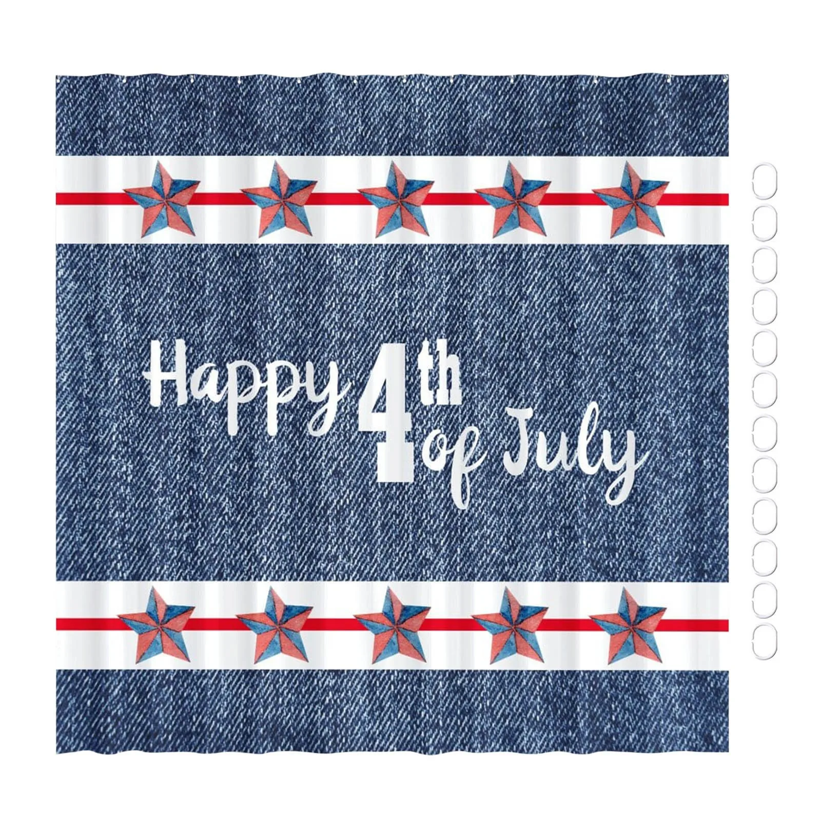 

Independence Day Decorative Shower Curtain Patriotic Collection Shower Curtain And Shower Curtain Bathroom Set with Rugs