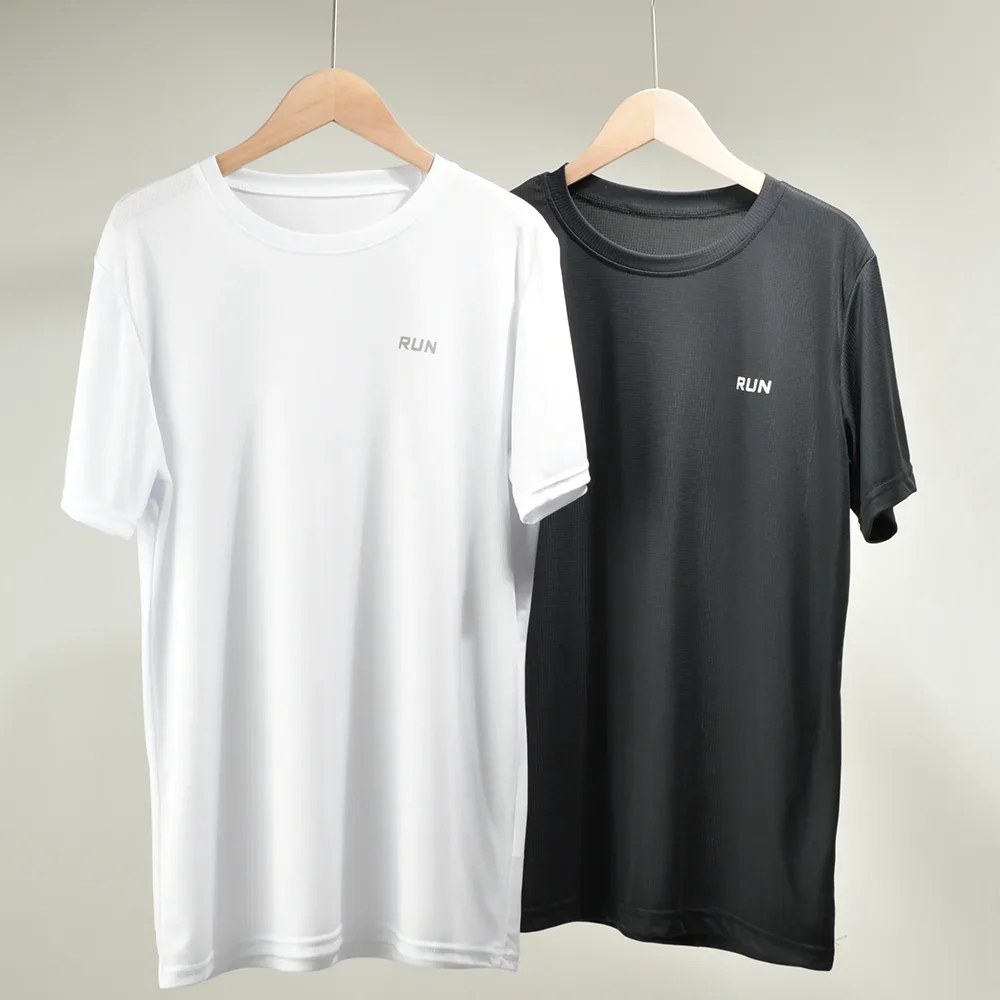 Men's Quick Dry Short Sleeve Running Moisture Wicking Round Neck T-Shirt Man Lightweight Breathable Gym Sport Shirts Tops M-4XL 5