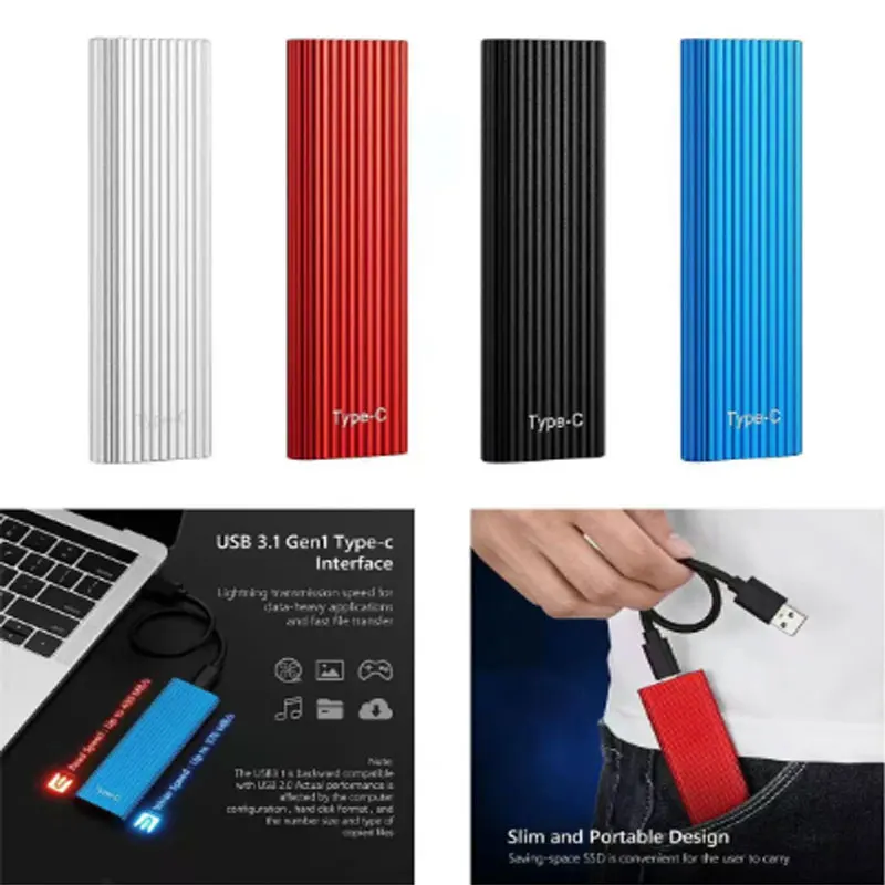 외장 하드 드라이브, 휴대용 SSD 외장 솔리드 스테이트 드라이브, USB 3.1 하드 디스크, PC, Mac, 휴대폰용 고속 저장 장치, 64TB
