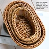 1Pcs Rattan Wicker Woven Serving Baskets for Bread Fruit Vegetable Handmade Oval Storage Basket Display Rattan Basket 6