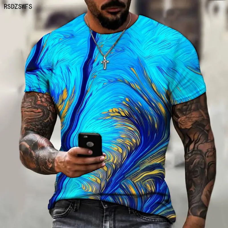 3D Dynamic Picture T-shirt Men Moving Effect Print Tshirts Male Summer T  shirt Breathable Top Tees Dizzy Boys Girls Streetwear