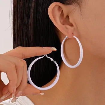 925 Silver Needle Korean Fashion Colorful Hoop Earrings For Women Jewelry 2025 Trending Summer Dopamine Vacation Style Earrings