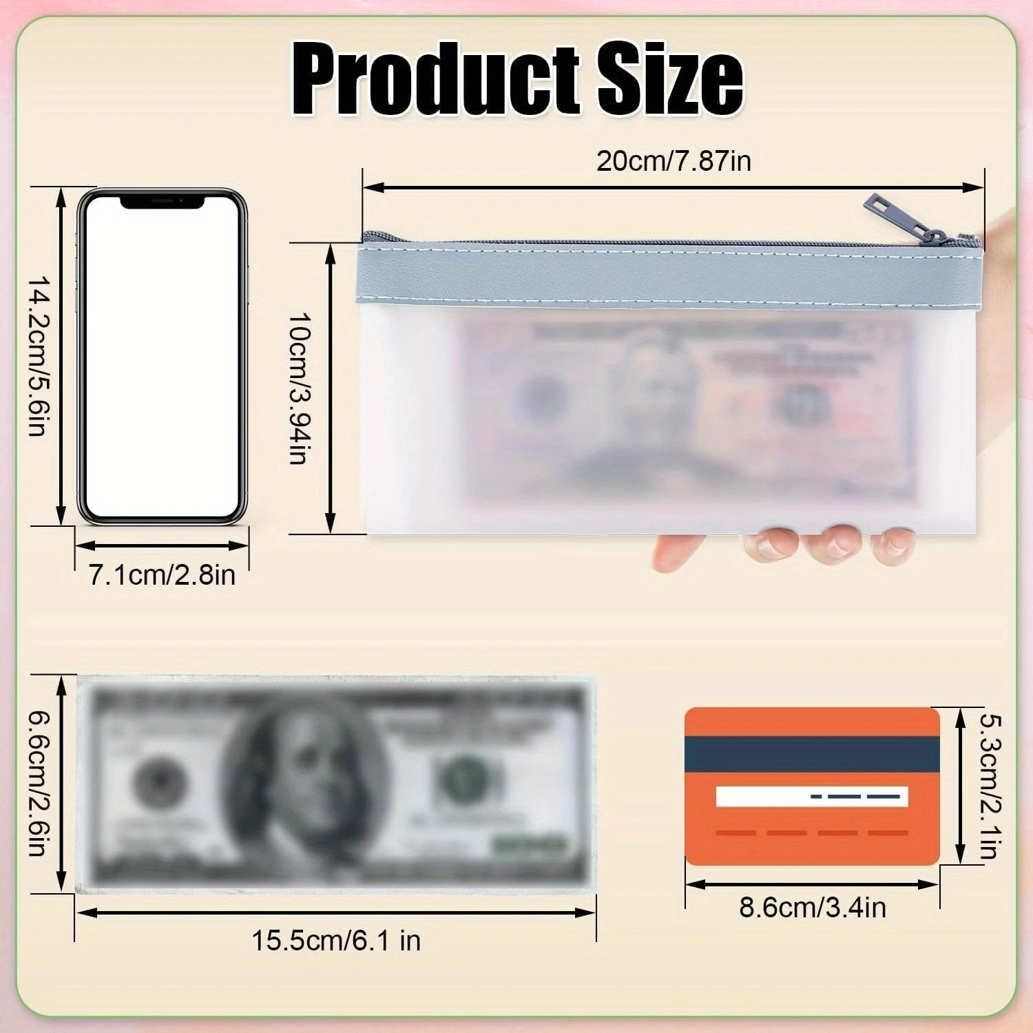 Multifunctionele Ritssluiting Zak Gards Tuinposter Dollarbiljetten In De  Lucht - Geld - 210x70 Cm - Tuindoek Waterdichte Bankdepositozak