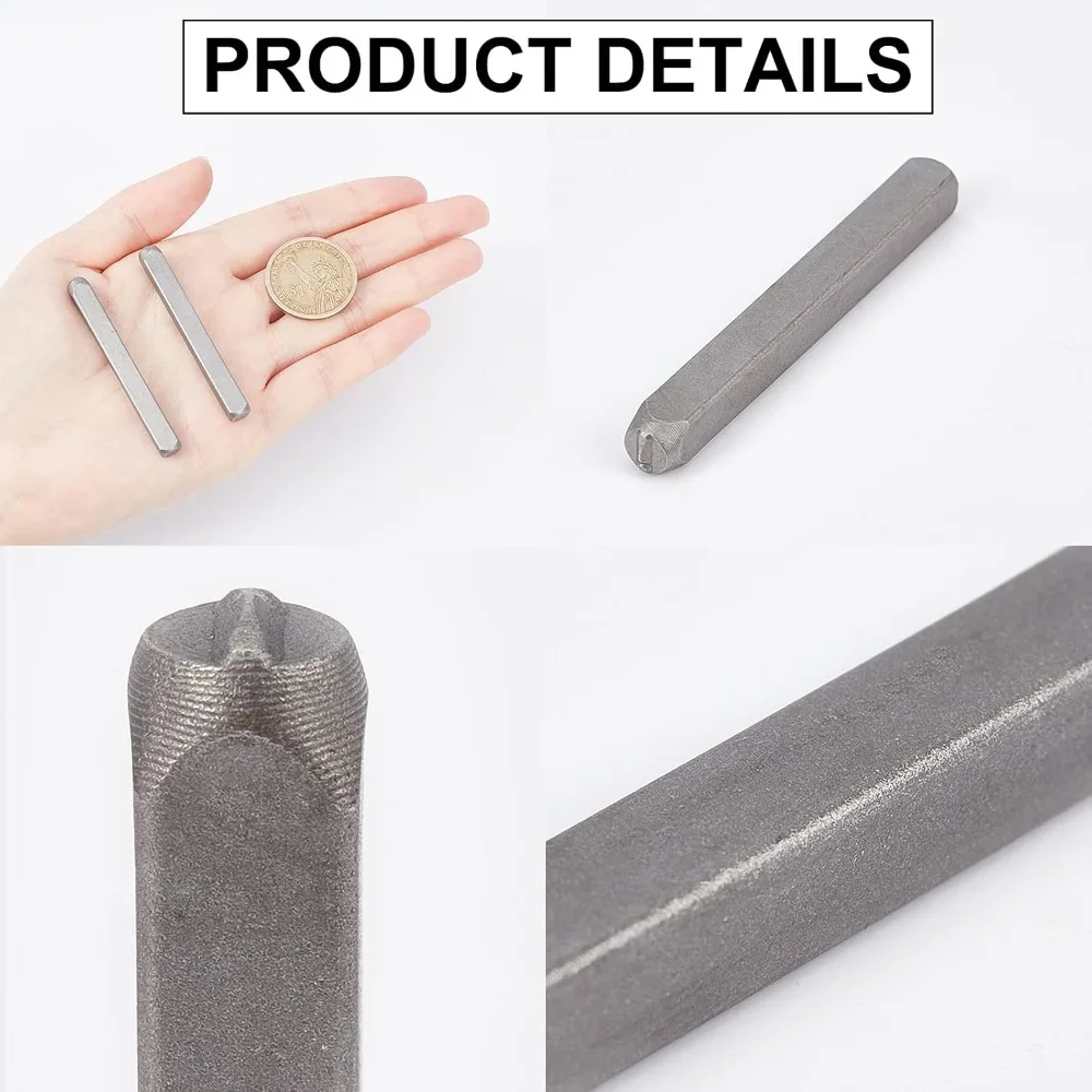 9pcs 4mm Punctuation Mark Stamp Set Carbon Steel Punch Kit Leather Craft Stamp Jewelry Metal Stamping Tools for Imprinting Metal