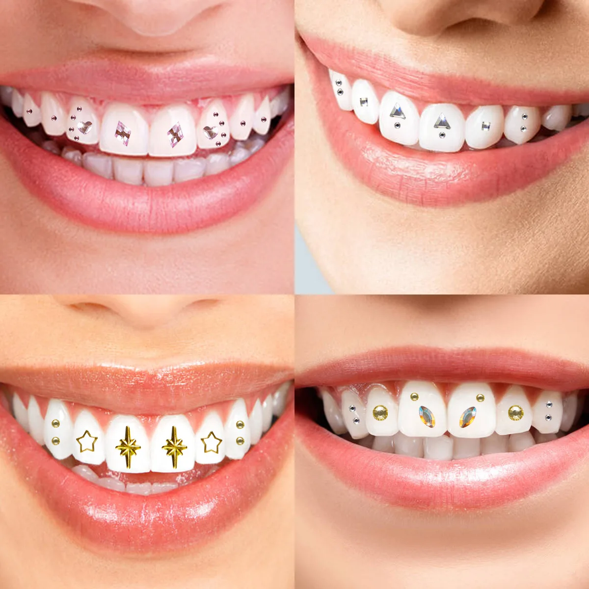 Hot Sale Dental Teeth Gem Decoration Tooth Gem Kit With Curing Light And Glue Solid Crystal Tooth Gems 6