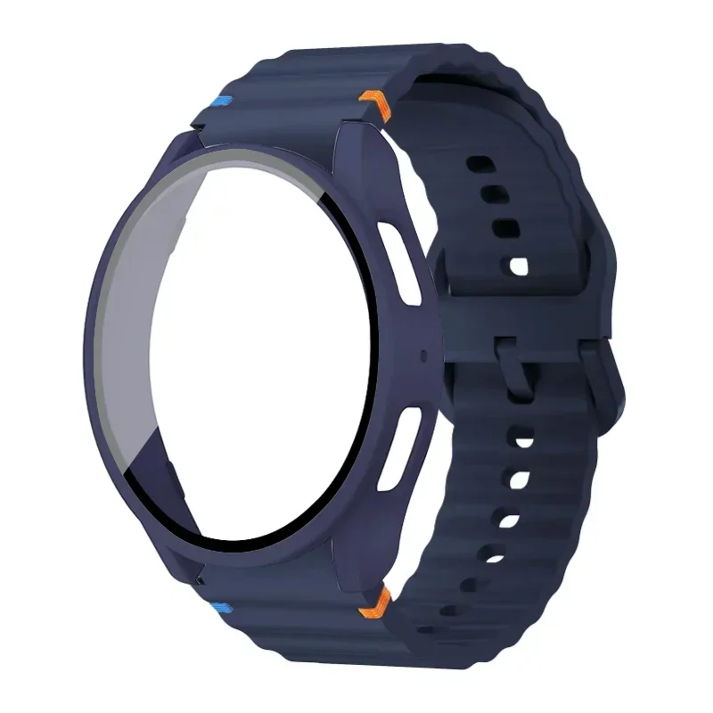 Enhanced Silicone Strap Set with Tempered Glass & Protective Case