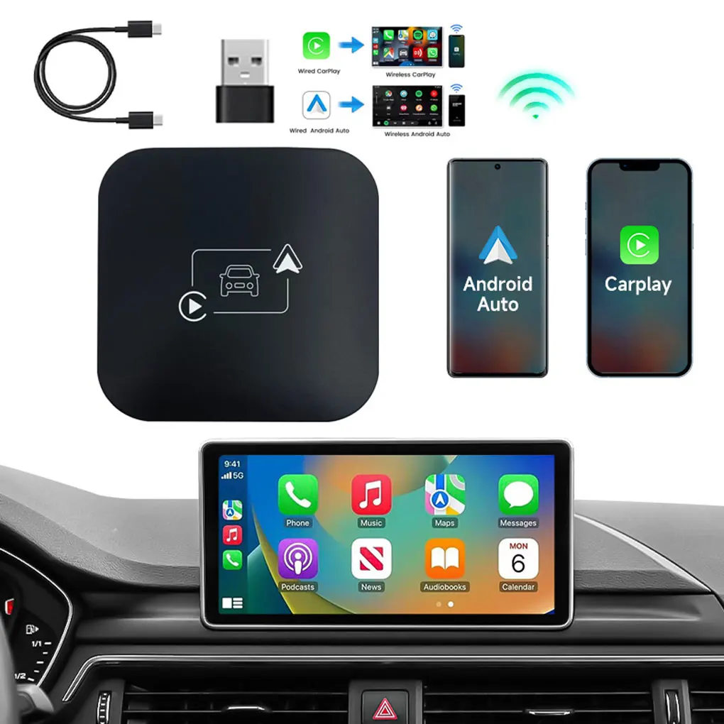 

Mini CarPlay & Android Auto Box Dongle Wired To Wireless Adapter For Most Car Adapter For Android for IOS Automotive Electronics