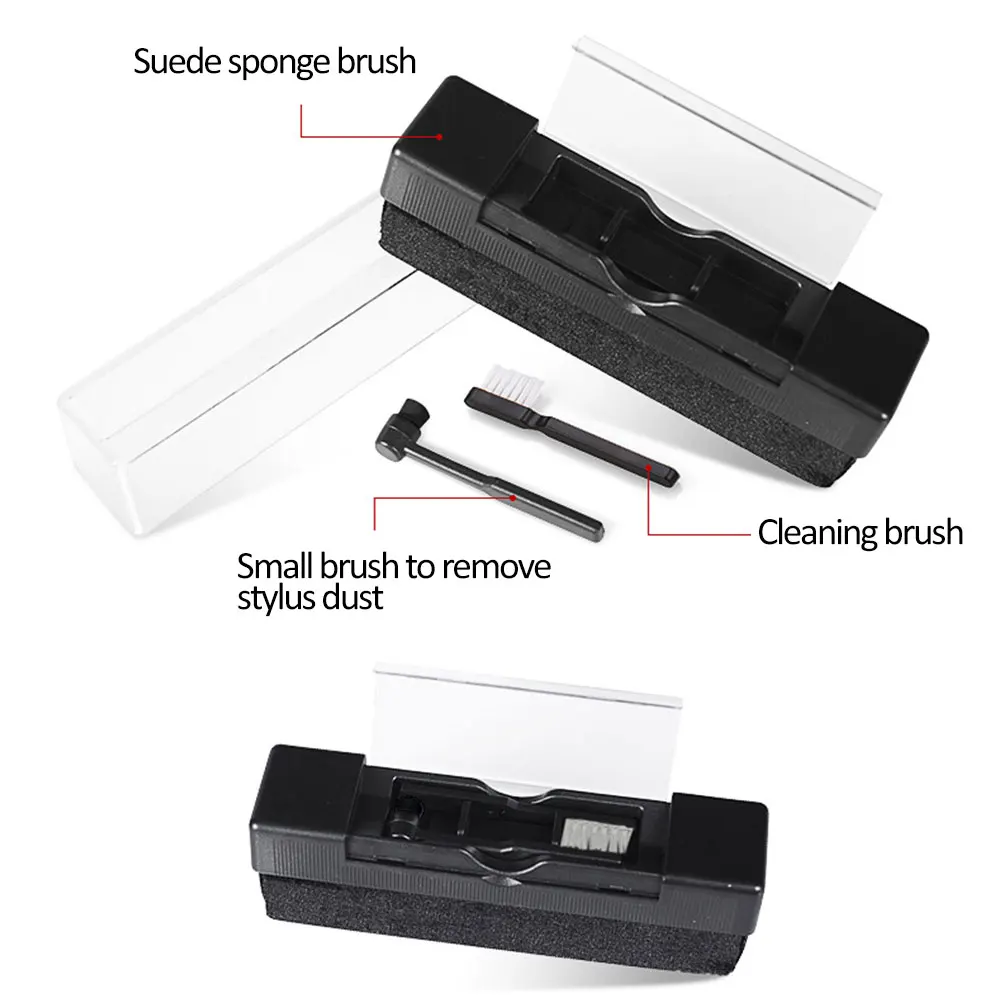 3 in 1 Anti-Static Phonograph Turntable Vinyl Record Cleaning Kit Dust Remover Brush For Records Maintenance turntable adapter vinyl record cleaner brush