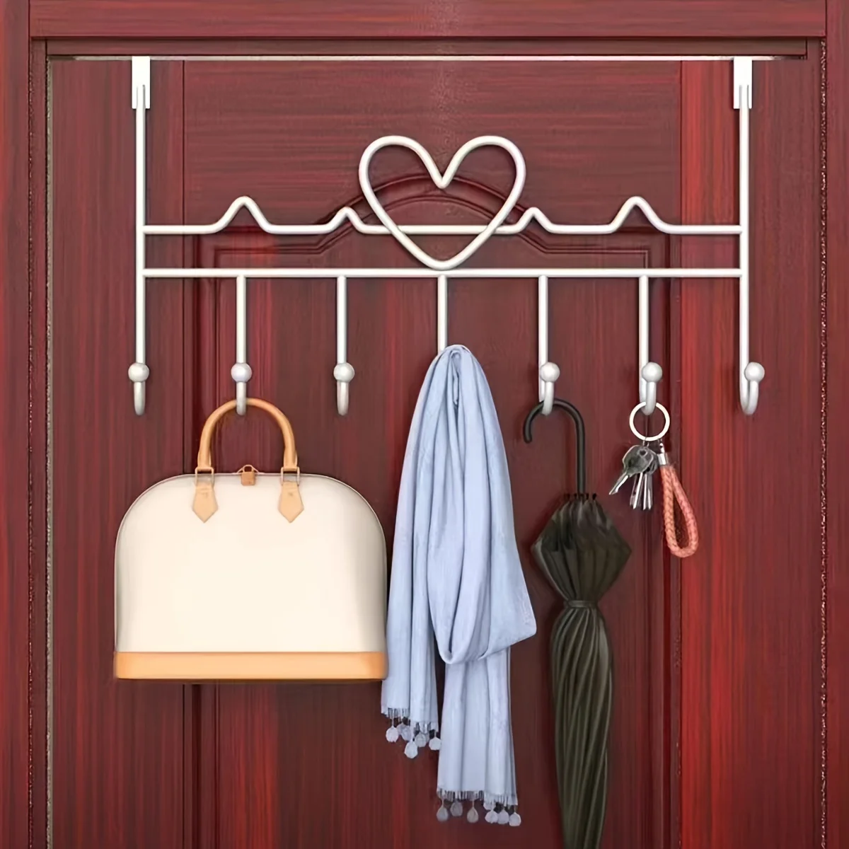 Design" Easy-Install Over-The-Door Coat Rack-No-Drill, Paint-Finished Wall Shelf For Bedroom & Bathroom