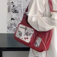 Y2k Harajuku Shoulder Bag Women Korean Transparent Ita Bag School Crossbody Bag Female Japanese Designer Preppy Handbag Purse - Image 2