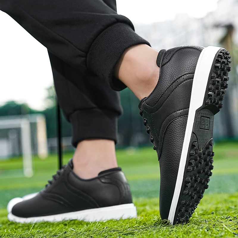 Men's All-Weather Grip Lightweight Golf Shoes-Breathable Synthetic And Rubber Sole, Suitable For Lawn Courses