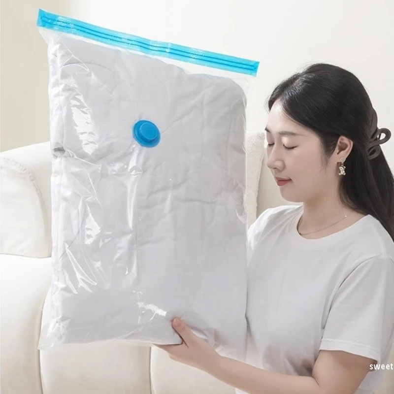 Clothes Storage Vacuum Bag Compression Organizer Bag Travel Clothing Luggage Vacuum Packing Storage Bag with Hand Air Pump 4