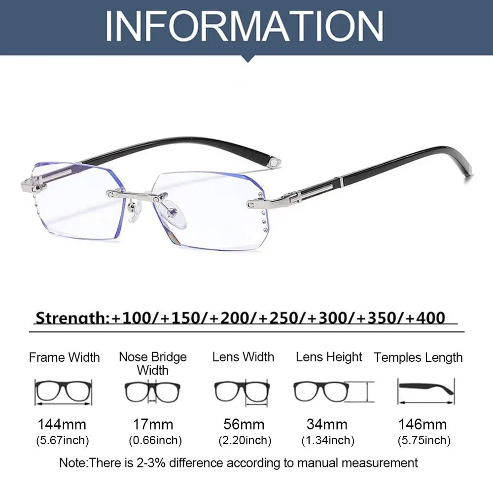 Ultralight Rimless Vintage Anti-Blue Light Reading Glasses