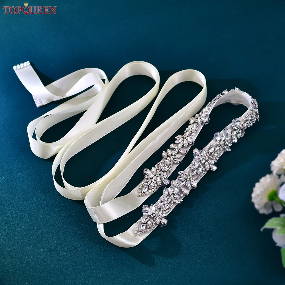 TOPQUEEN Wedding Bridal Rhinestone Sash Belts Prom Strap