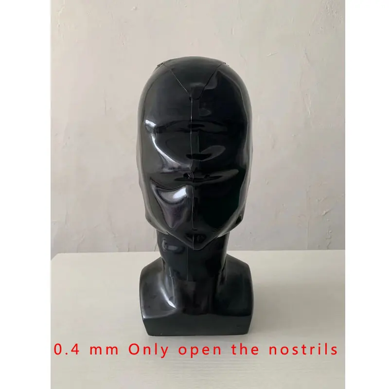 Latex Catsuit Sexy Fetish Hoods 100% Natural Latex Materials  with Back Zip Adults Latex Mask Unisex Handmade Head