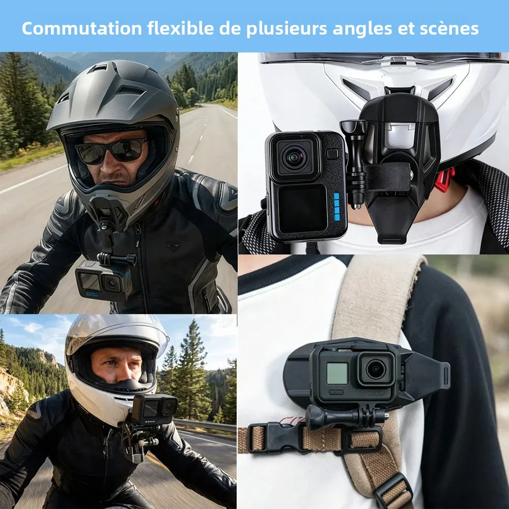 Support casque universel GoPro Osmo Insta360 - Fixation moto