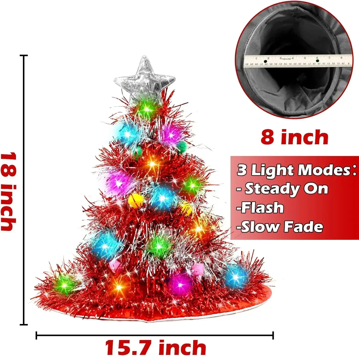 Glow Party Santa Hat for Adults and Kids' Christmas Dress-up Costume