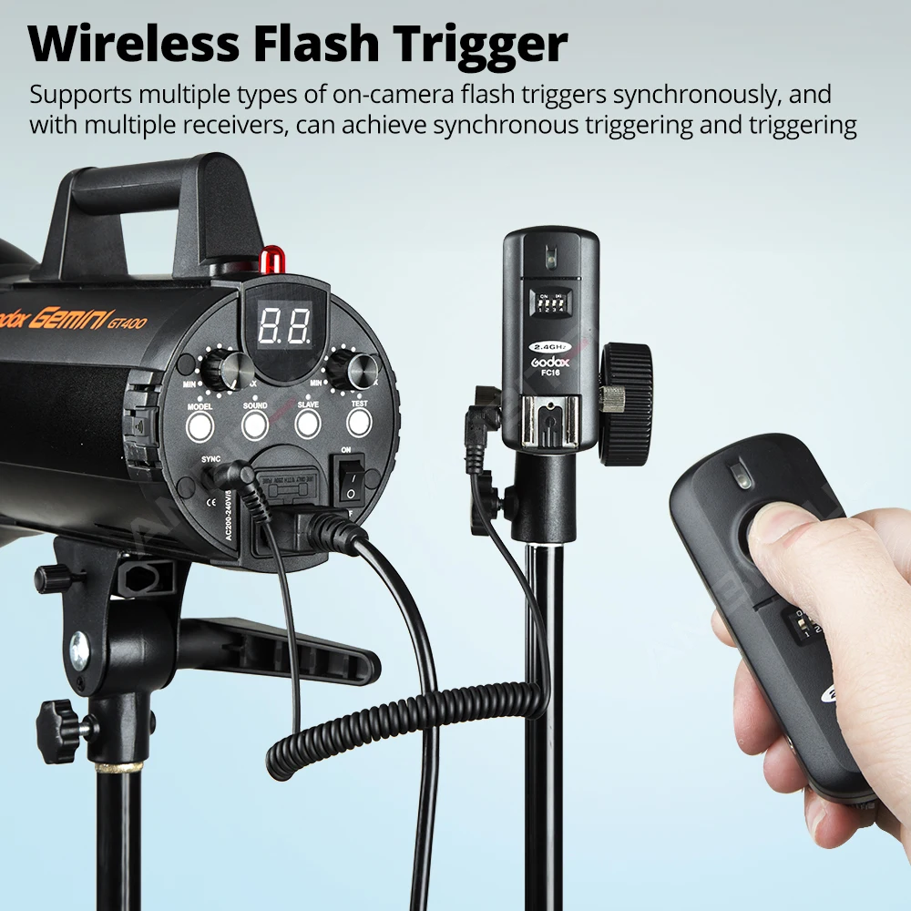Godox 16 channels Fc-16 Studio 2.4Ghz Remote Wireless Flash Trigger with Remote Shutter for Canon Nikon EOS Camera camera remote shutter button camera remote shutter release flash trigger