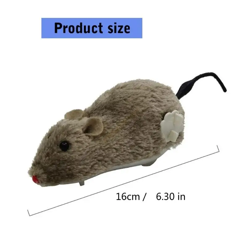 Windup Plush Mice Toy Set Of 4 Realistic Mouse Spring Toy For Pet And Baby Crawl Learning Parent Kids Activity 11UC